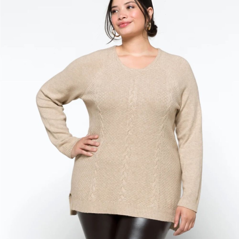 EVOLUTION BY CYRUS
Milanya Cable‎ Detail Pullover 1X Beige Nwt Stitch Fix